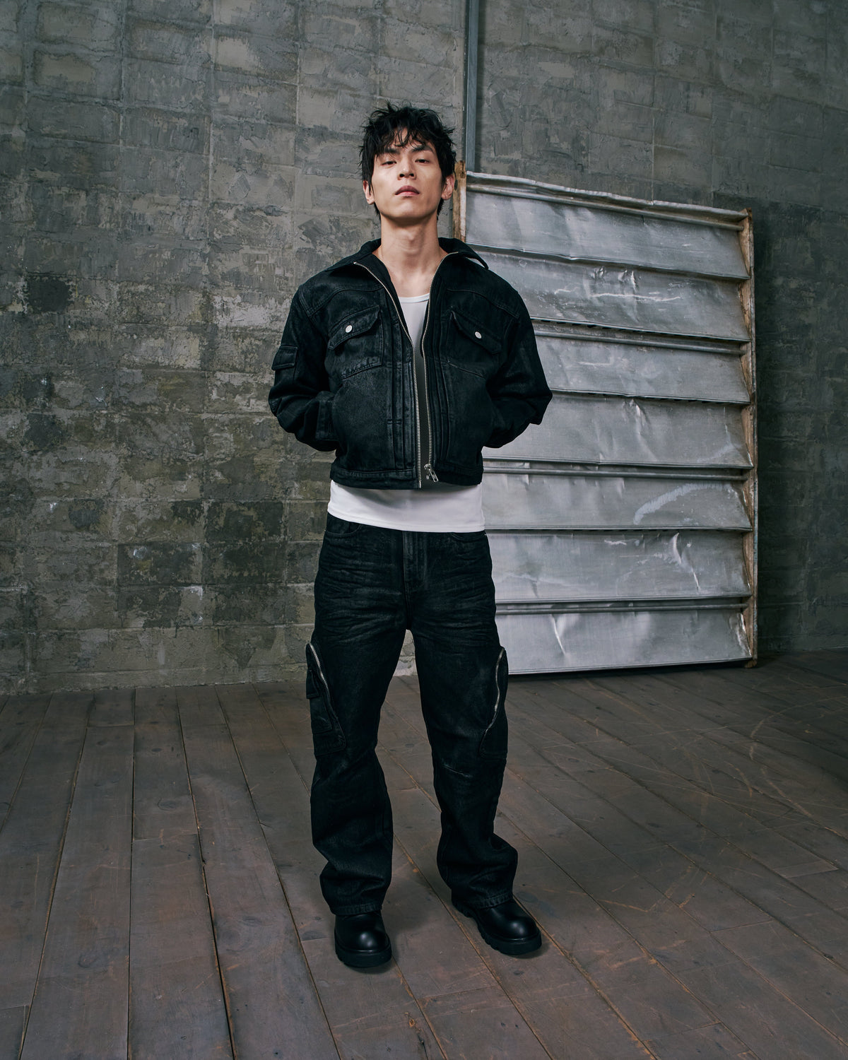 DENIM TRUCKER JACKET BLACK WAX FINISH