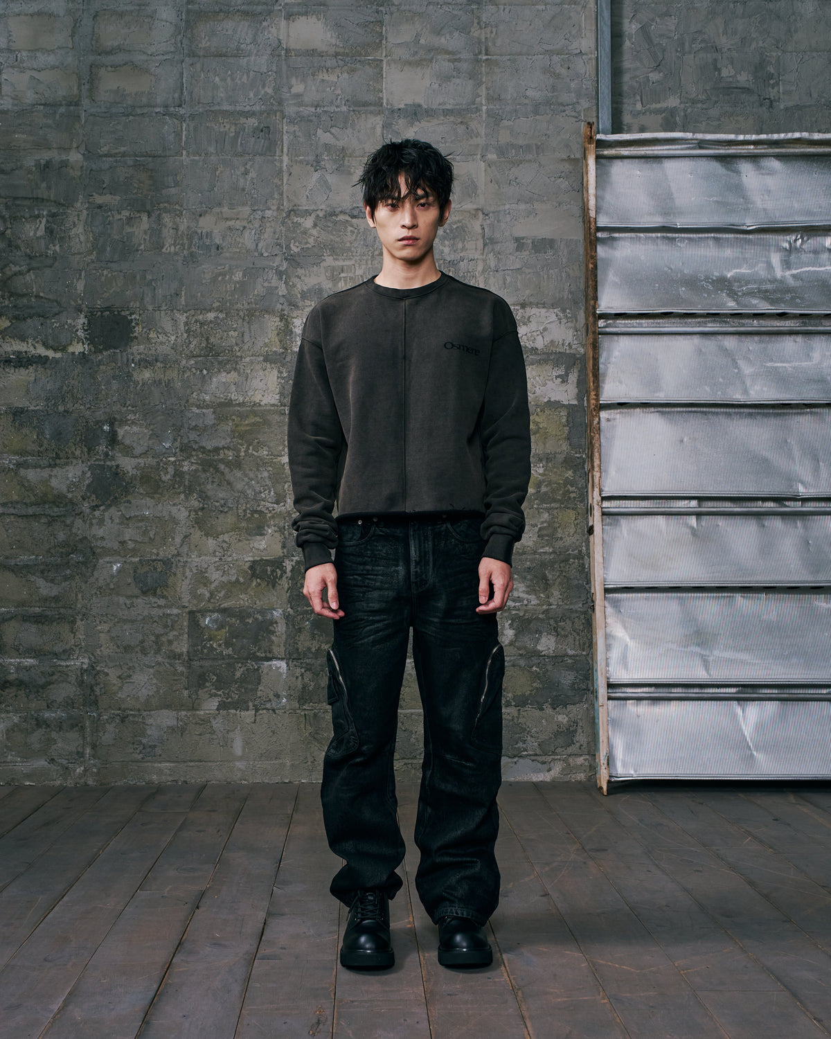 RAW EDGE SWEATSHIRT VINTAGE GREY