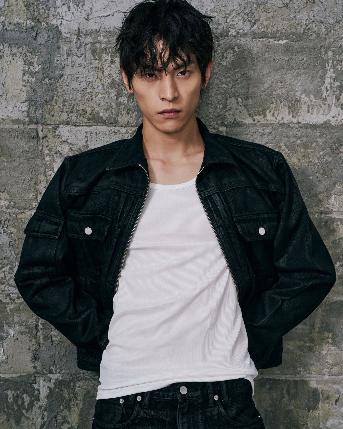 DENIM TRUCKER JACKET BLACK WAX FINISH