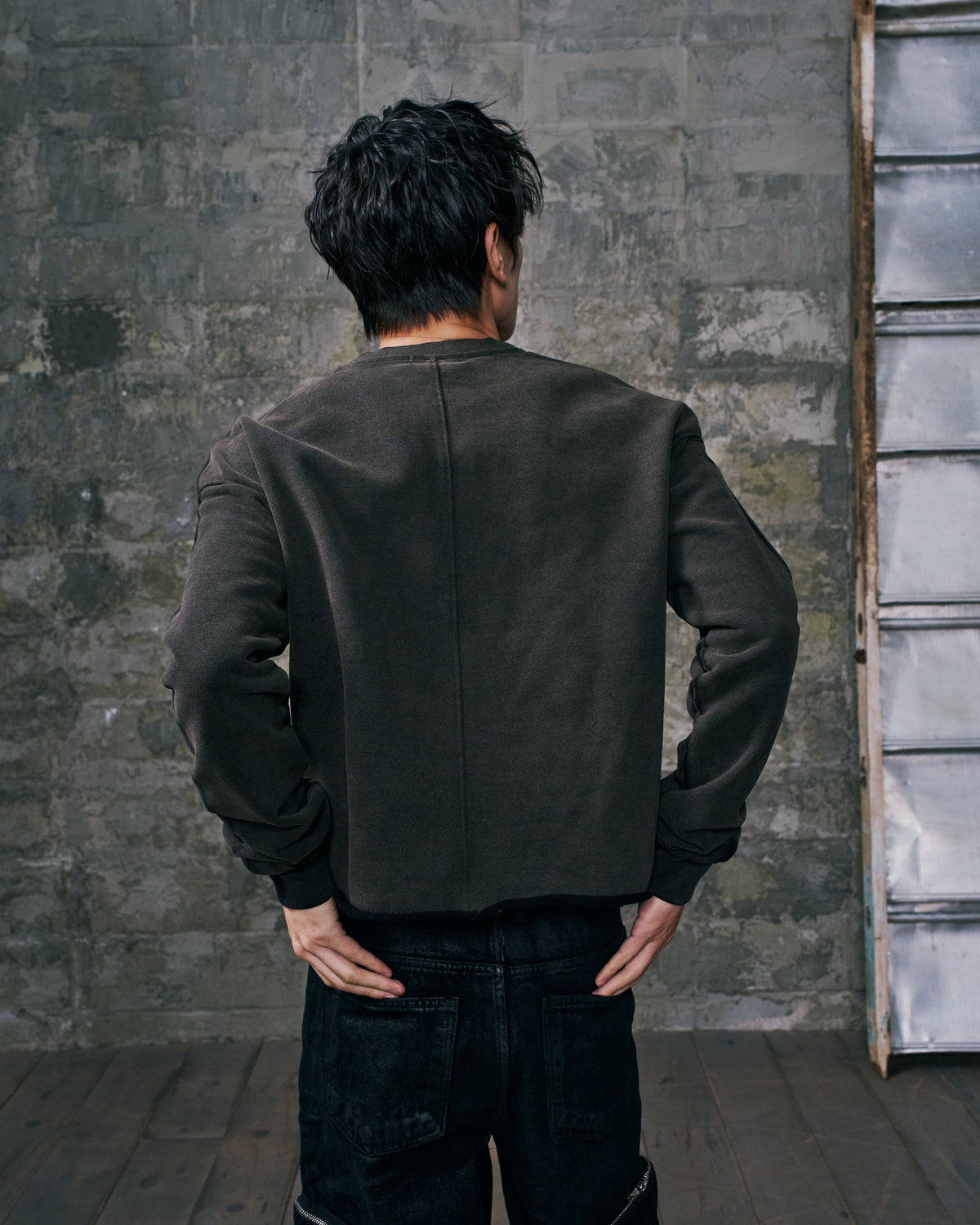 RAW EDGE SWEATSHIRT VINTAGE GREY
