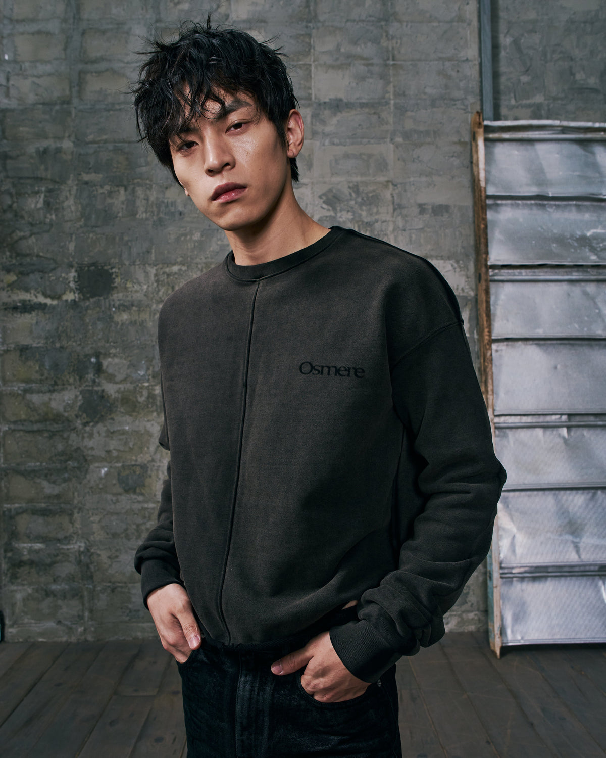 RAW EDGE SWEATSHIRT VINTAGE GREY
