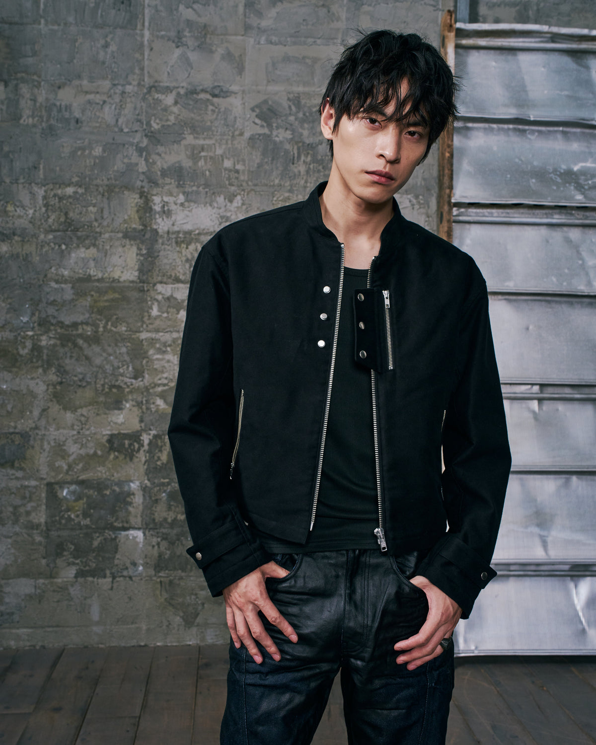 HEAVY MOLESKIN BIKER JACKET