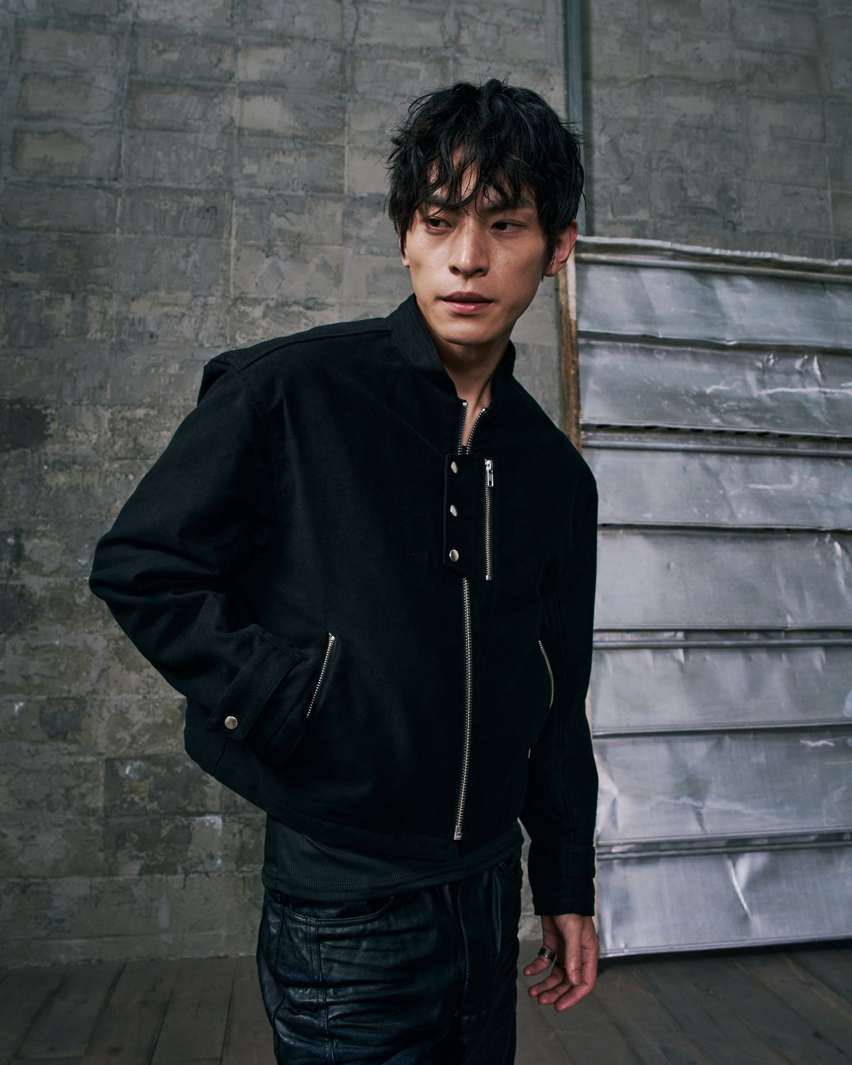 HEAVY MOLESKIN BIKER JACKET