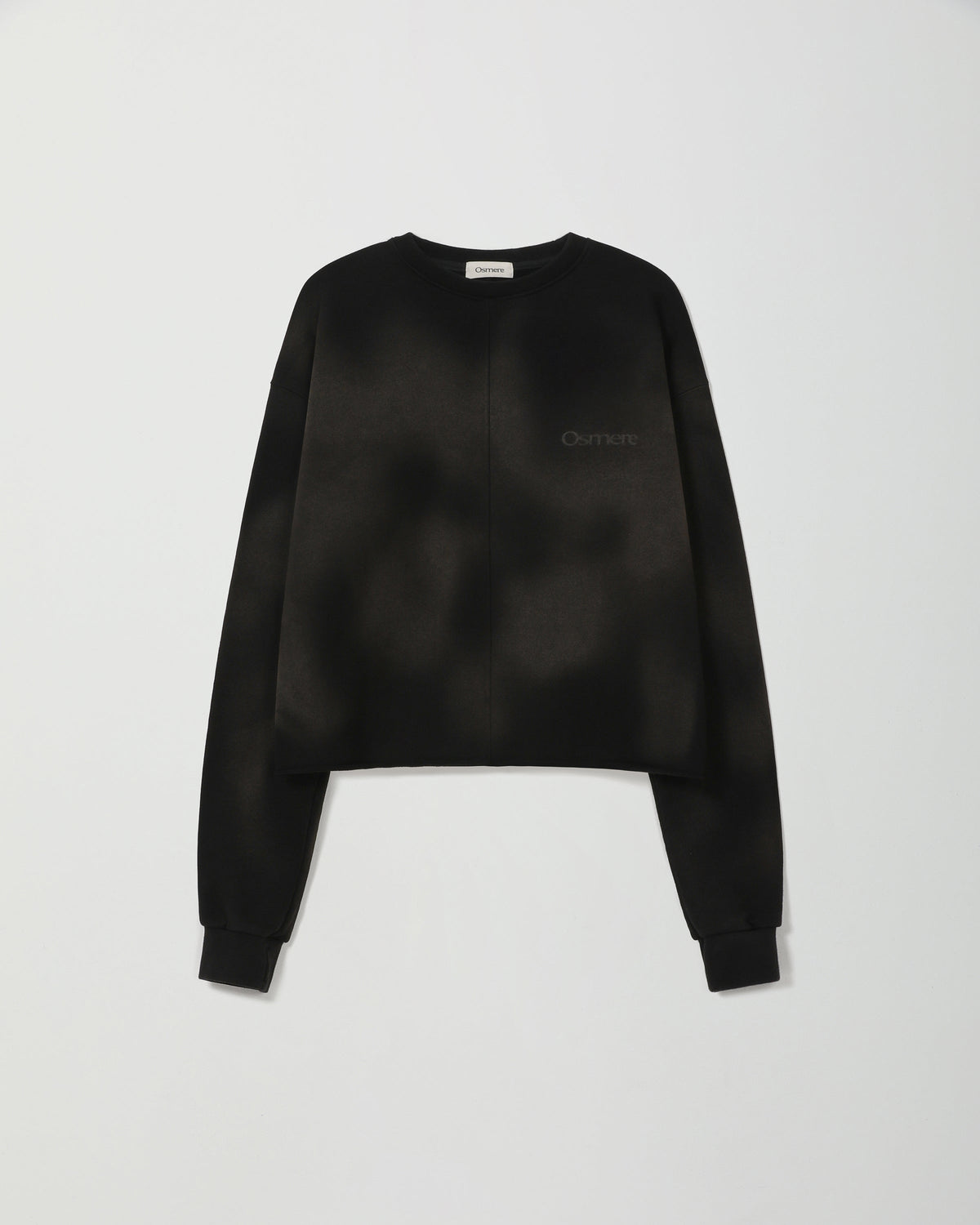RAW EDGE SWEATSHIRT WASHED BLACK