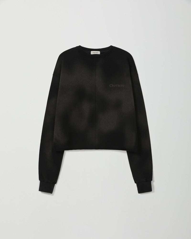 RAW EDGE SWEATSHIRT WASHED BLACK