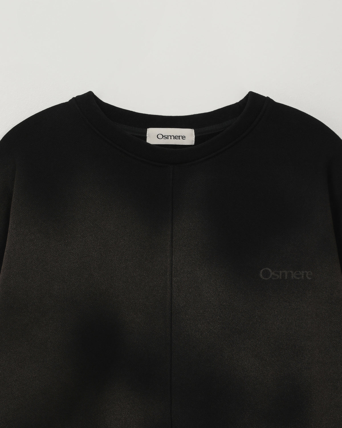 RAW EDGE SWEATSHIRT WASHED BLACK