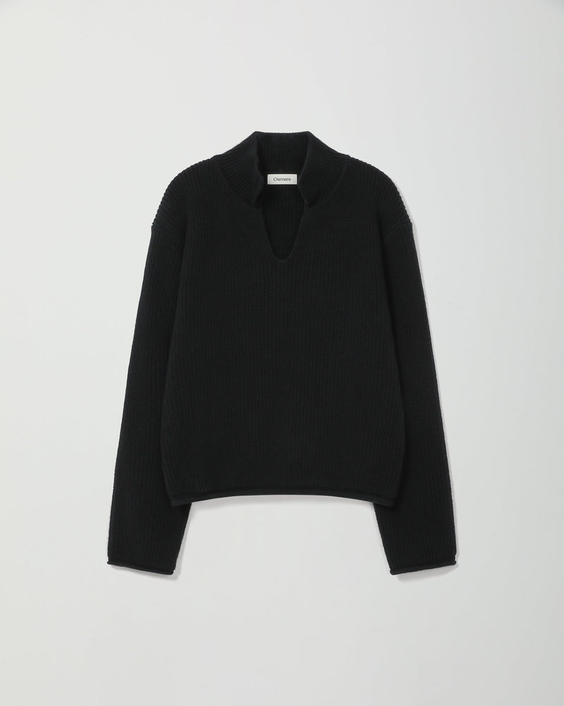 JOHNNY COLLAR CHUNKY SWEATER